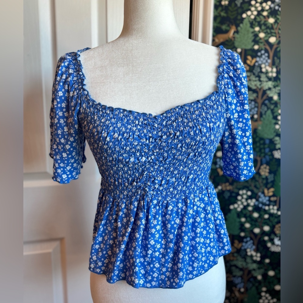 URBAN Romantics Blue Floral Blouse
